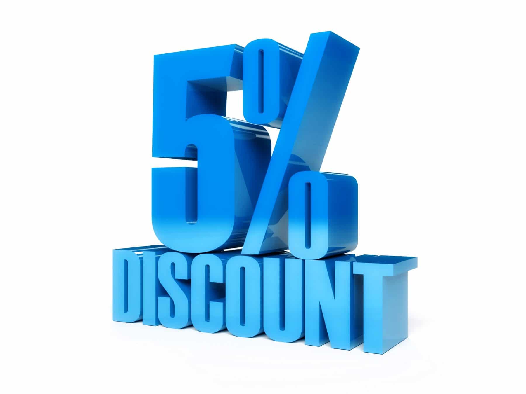 5% discount code